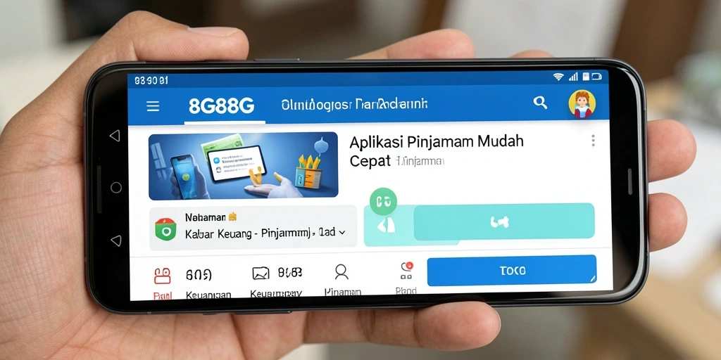 Tampilan antarmuka sederhana dan fungsional aplikasi Pinjaman 8G8G
