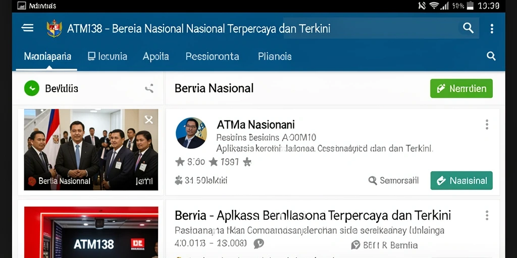 Tampilan antarmuka aplikasi ATM138 yang sederhana dan informatif.