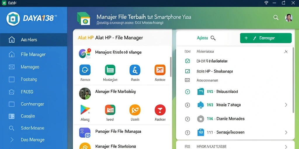 Antarmuka utama DAYA138 yang memudahkan pengelolaan file.