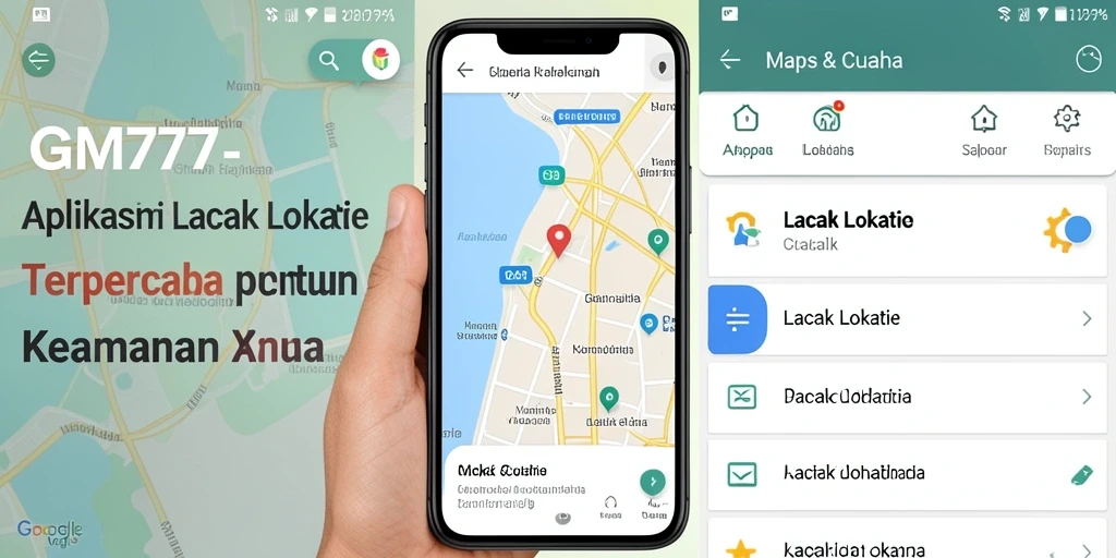 Tampilan antarmuka GM777 dengan fitur lacak lokasi yang user-friendly.