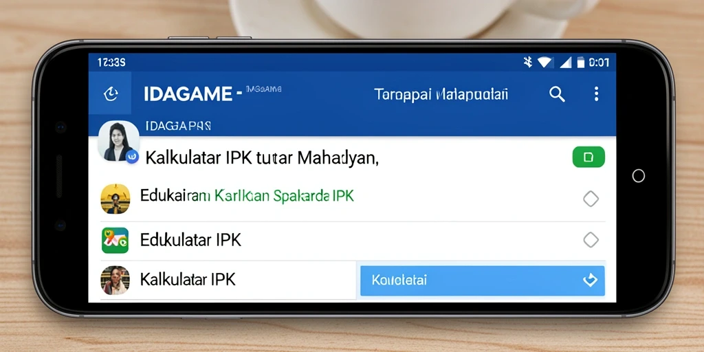Antarmuka pengguna IDAGAME yang intuitif dan menarik.