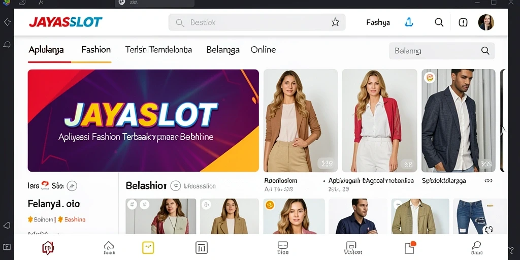 Antarmuka pengguna JAYASLOT menampilkan pilihan fashion menarik dan mudah dijelajahi.