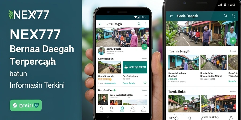 Screenshot antarmuka NEX777 menampilkan berita terkini dari daerah.