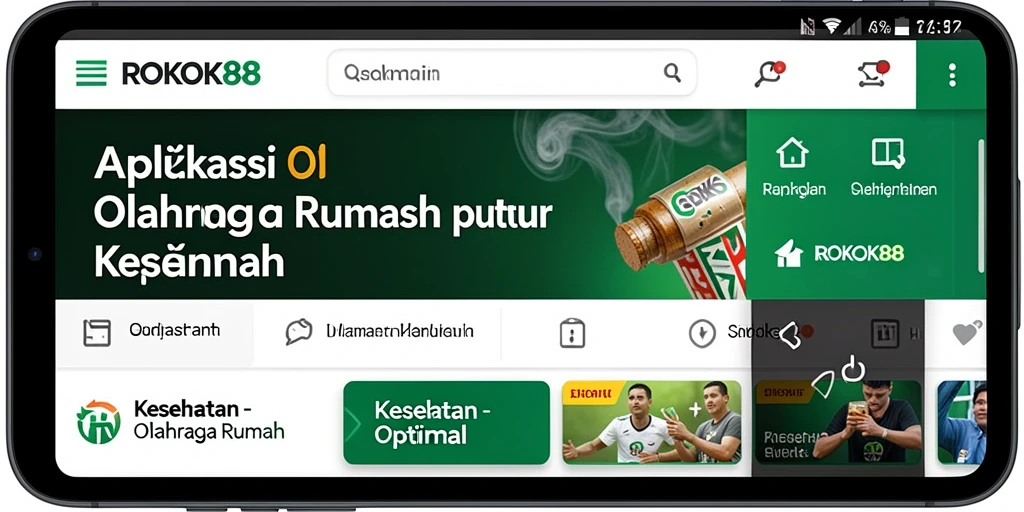 Antarmuka aplikasi ROKOK88 menampilkan berbagai fitur olahraga rumah yang menarik.