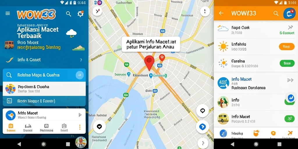 Antarmuka WOW33 yang menampilkan informasi kemacetan secara jelas.